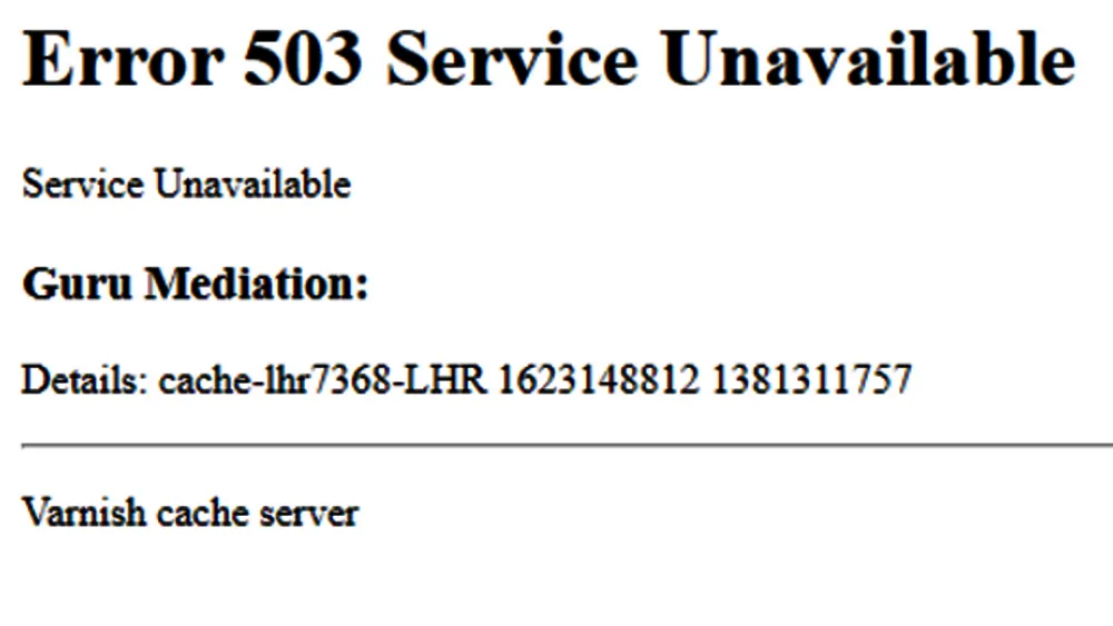 Default Varnish error page