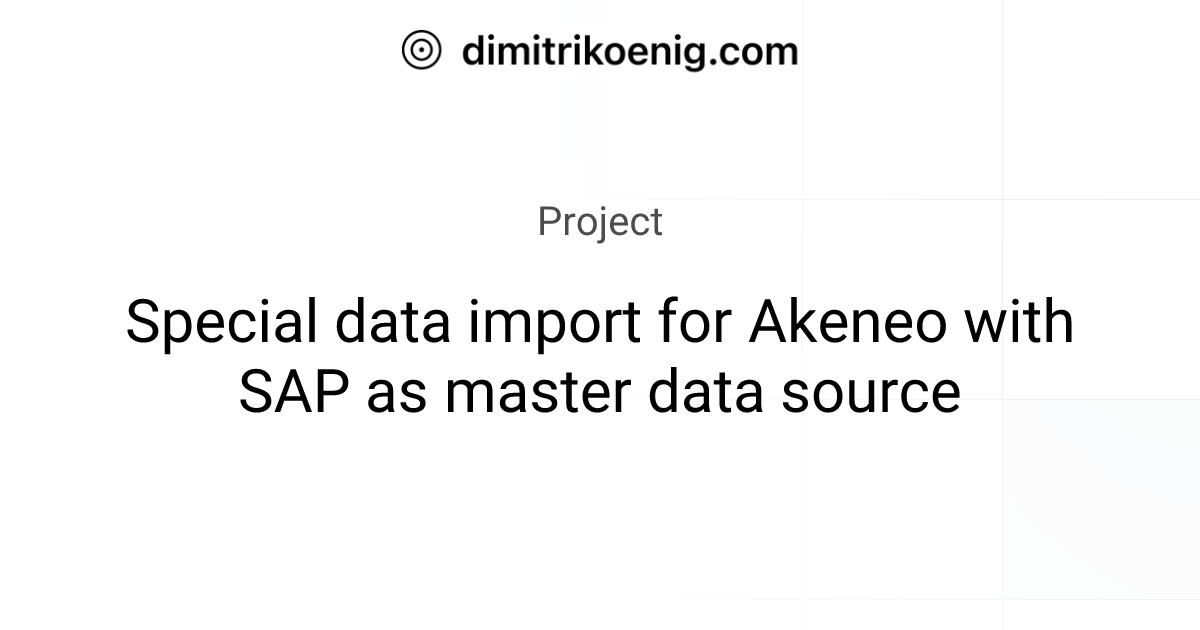 Special data import for Akeneo with SAP as master data source | Dimitri ...